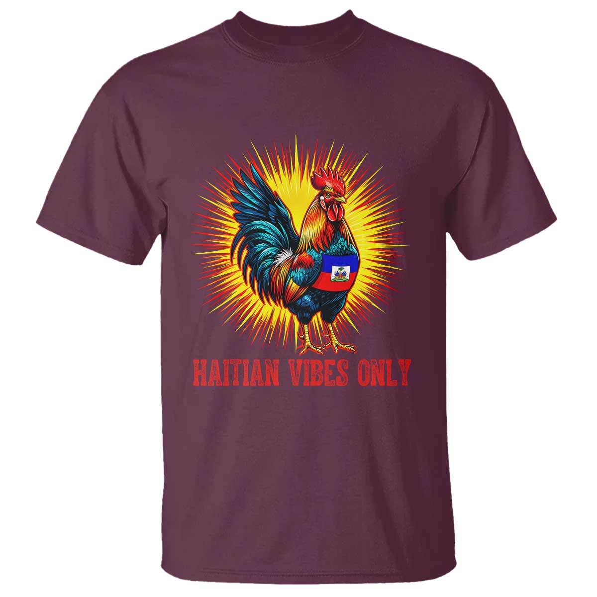Proud Haitian Rooster Flag T Shirt Majestic National Symbol Haiti Heritage Pride