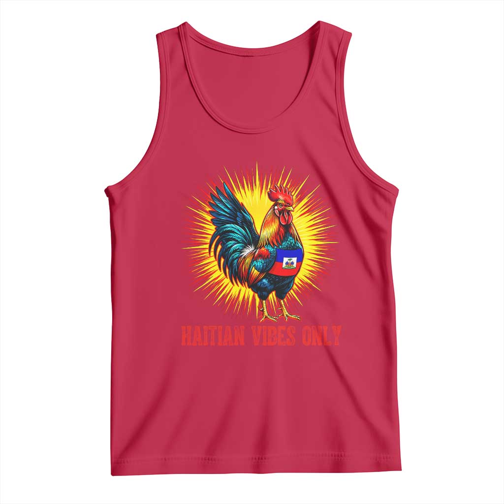 Proud Haitian Rooster Flag Tank Top Majestic National Symbol Haiti Heritage Pride