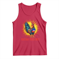 Proud Haitian Rooster Flag Tank Top Majestic National Symbol Haiti Heritage Pride