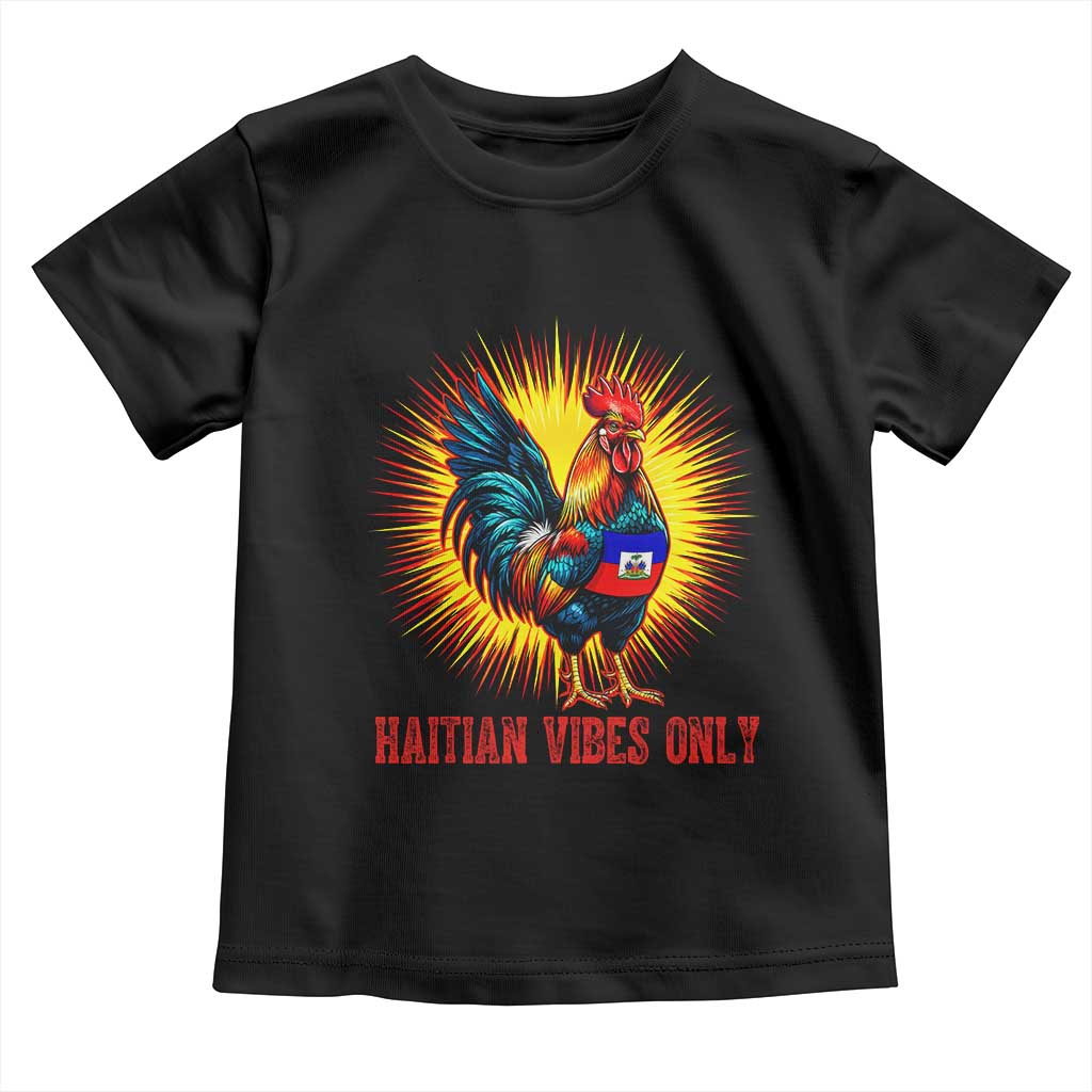 Proud Haitian Rooster Flag Toddler T Shirt Majestic National Symbol Haiti Heritage Pride