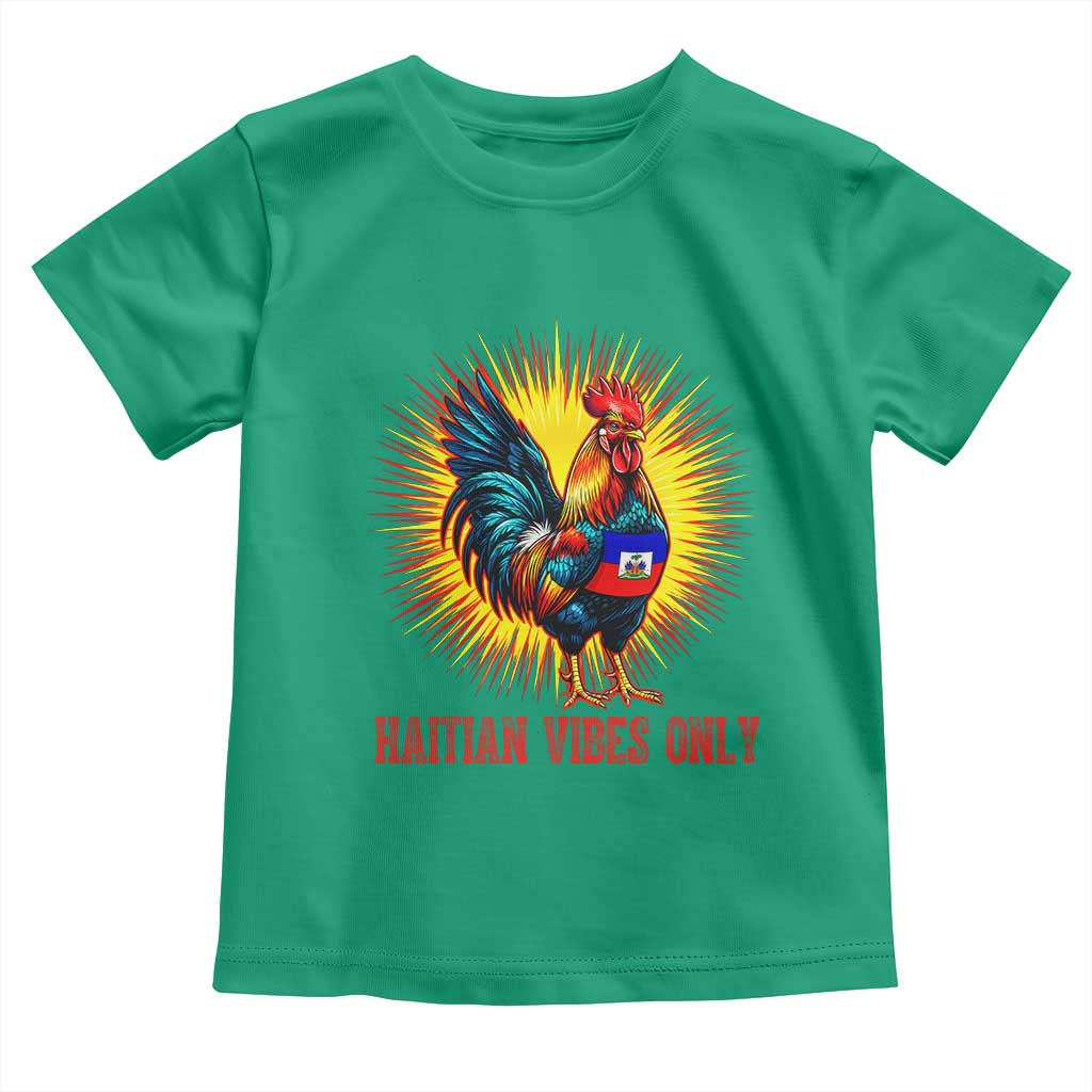 Proud Haitian Rooster Flag Toddler T Shirt Majestic National Symbol Haiti Heritage Pride
