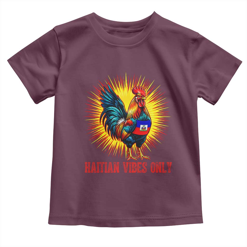 Proud Haitian Rooster Flag Toddler T Shirt Majestic National Symbol Haiti Heritage Pride