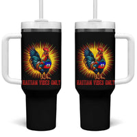 Proud Haitian Rooster Flag Tumbler With Handle Majestic National Symbol Haiti Heritage Pride