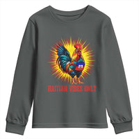 Proud Haitian Rooster Flag Youth Sweatshirt Majestic National Symbol Haiti Heritage Pride
