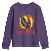 Proud Haitian Rooster Flag Youth Sweatshirt Majestic National Symbol Haiti Heritage Pride
