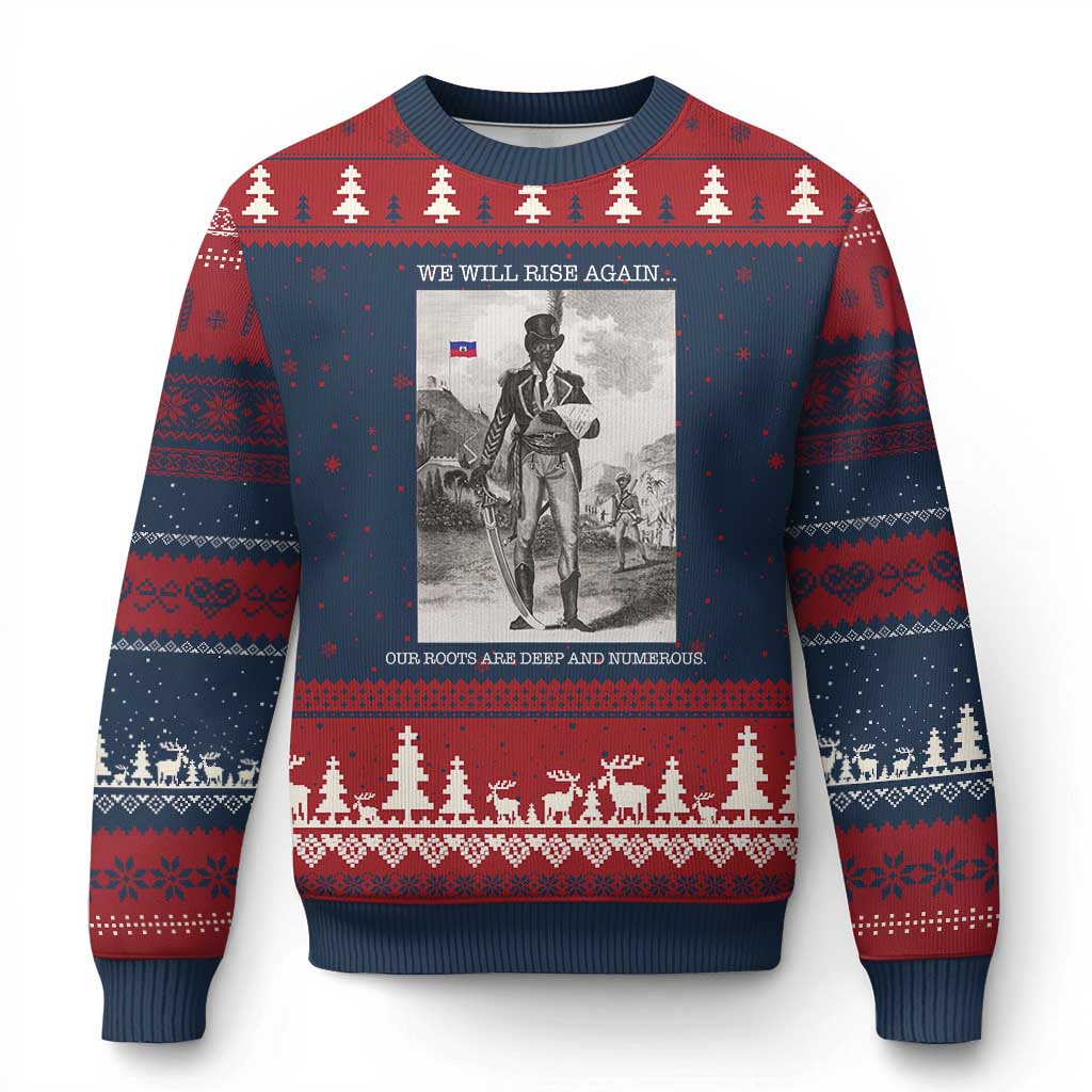 Haitian Revolution Toussaint Louverture Ugly Christmas Sweater We Will Rise Again Historic Graphic