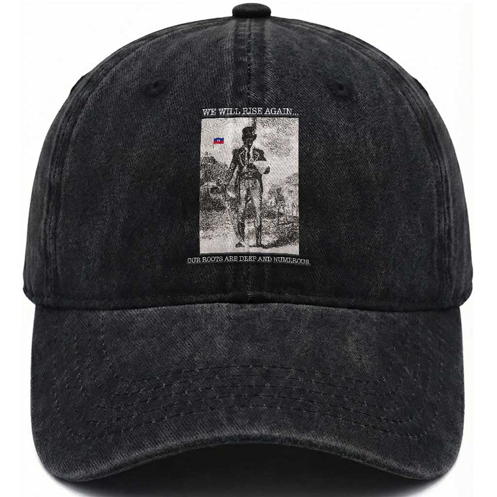 Haitian Revolution Toussaint Louverture Washed Cotton Baseball Cap We Will Rise Again Historic Graphic