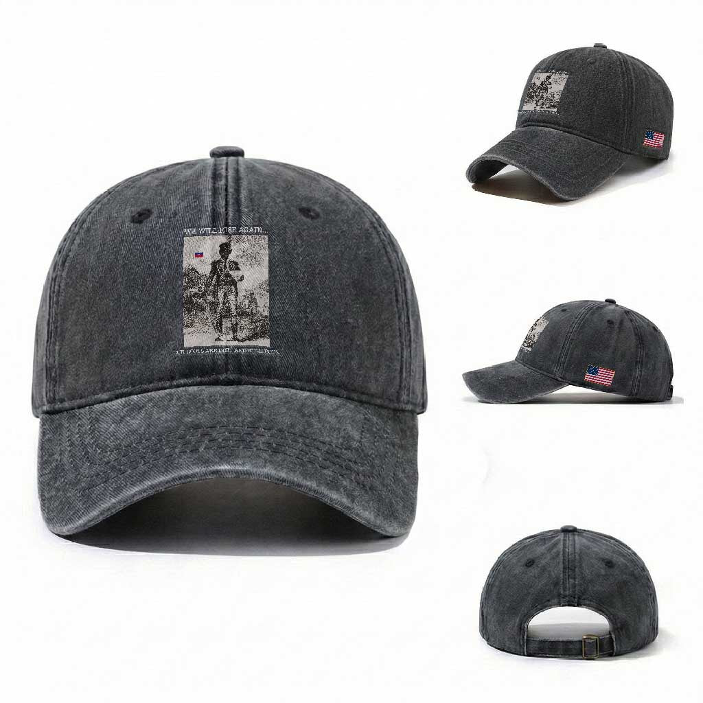 Haitian Revolution Toussaint Louverture Washed Cotton Baseball Cap We Will Rise Again Historic Graphic