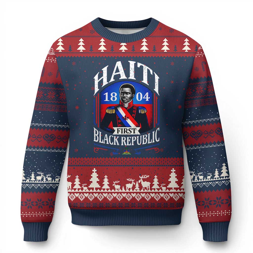 1804 First Black Republic Vintage Graphic Ugly Christmas Sweater Jean Jacques Dessalines Historic