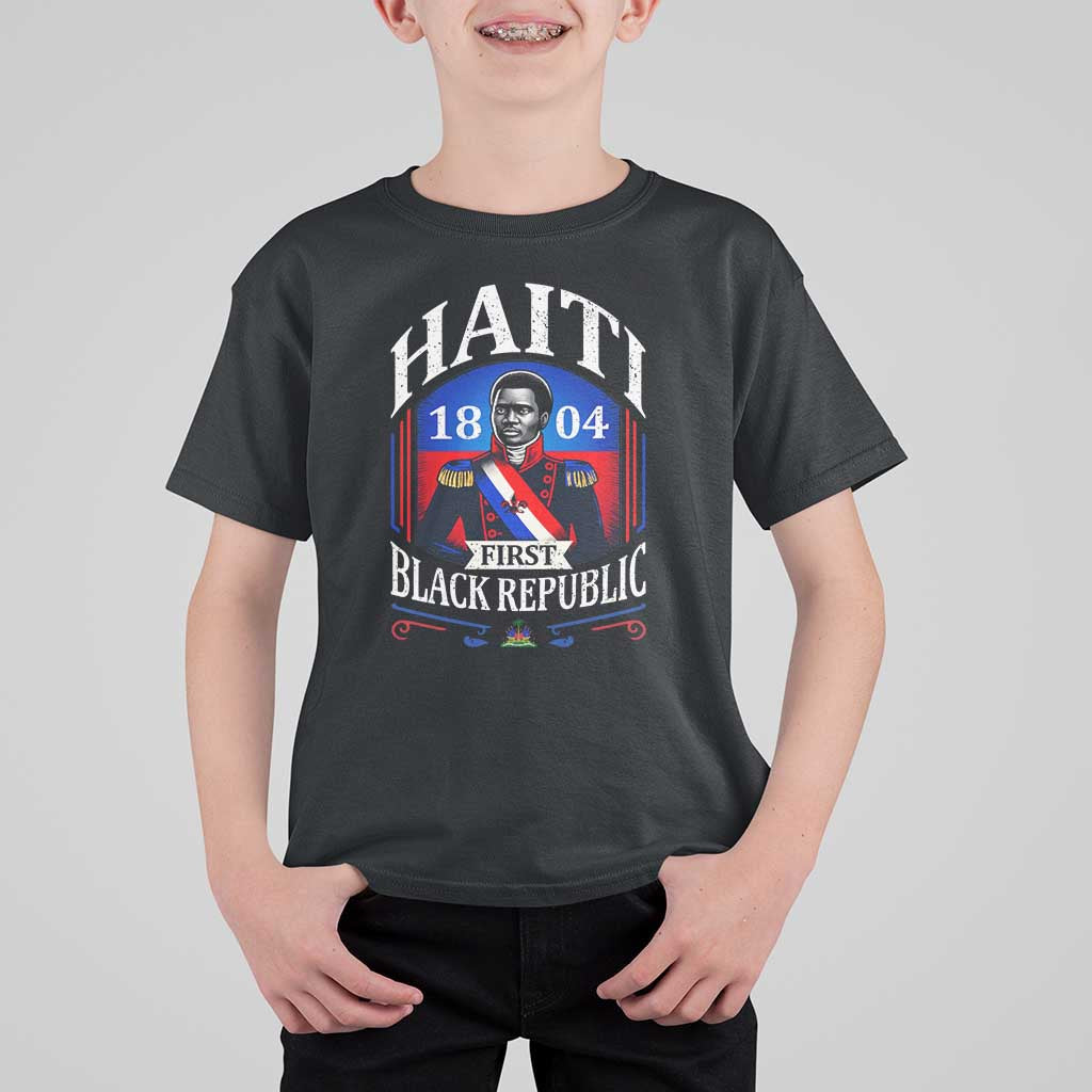 1804 First Black Republic Vintage Graphic T Shirt For Kid Jean Jacques Dessalines Historic