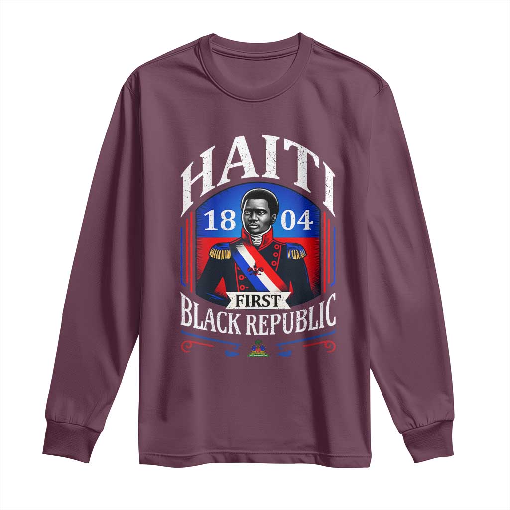 1804 First Black Republic Vintage Graphic Long Sleeve Shirt Jean Jacques Dessalines Historic