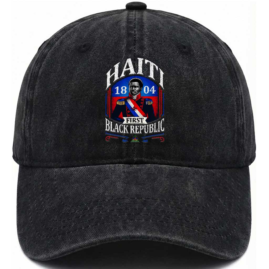 1804 First Black Republic Vintage Graphic Washed Cotton Baseball Cap Jean Jacques Dessalines Historic