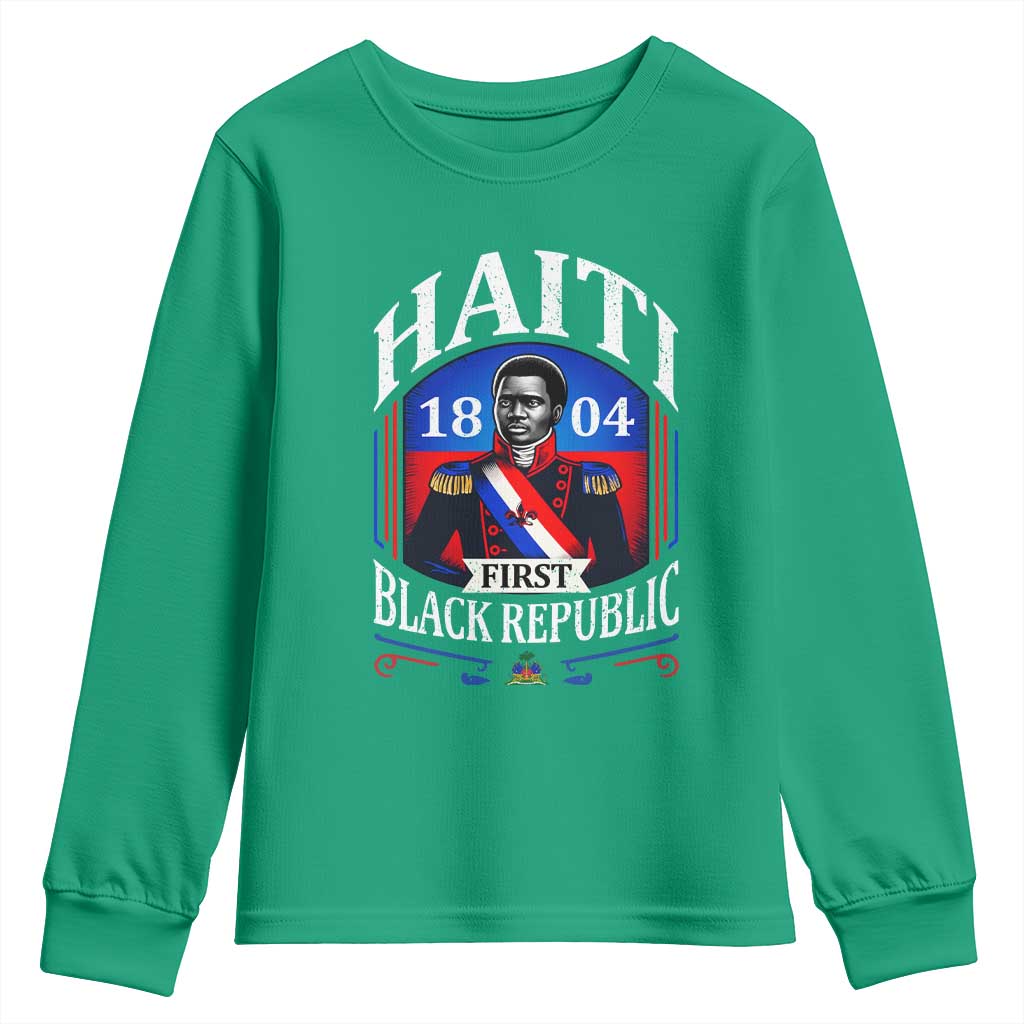1804 First Black Republic Vintage Graphic Youth Sweatshirt Jean Jacques Dessalines Historic
