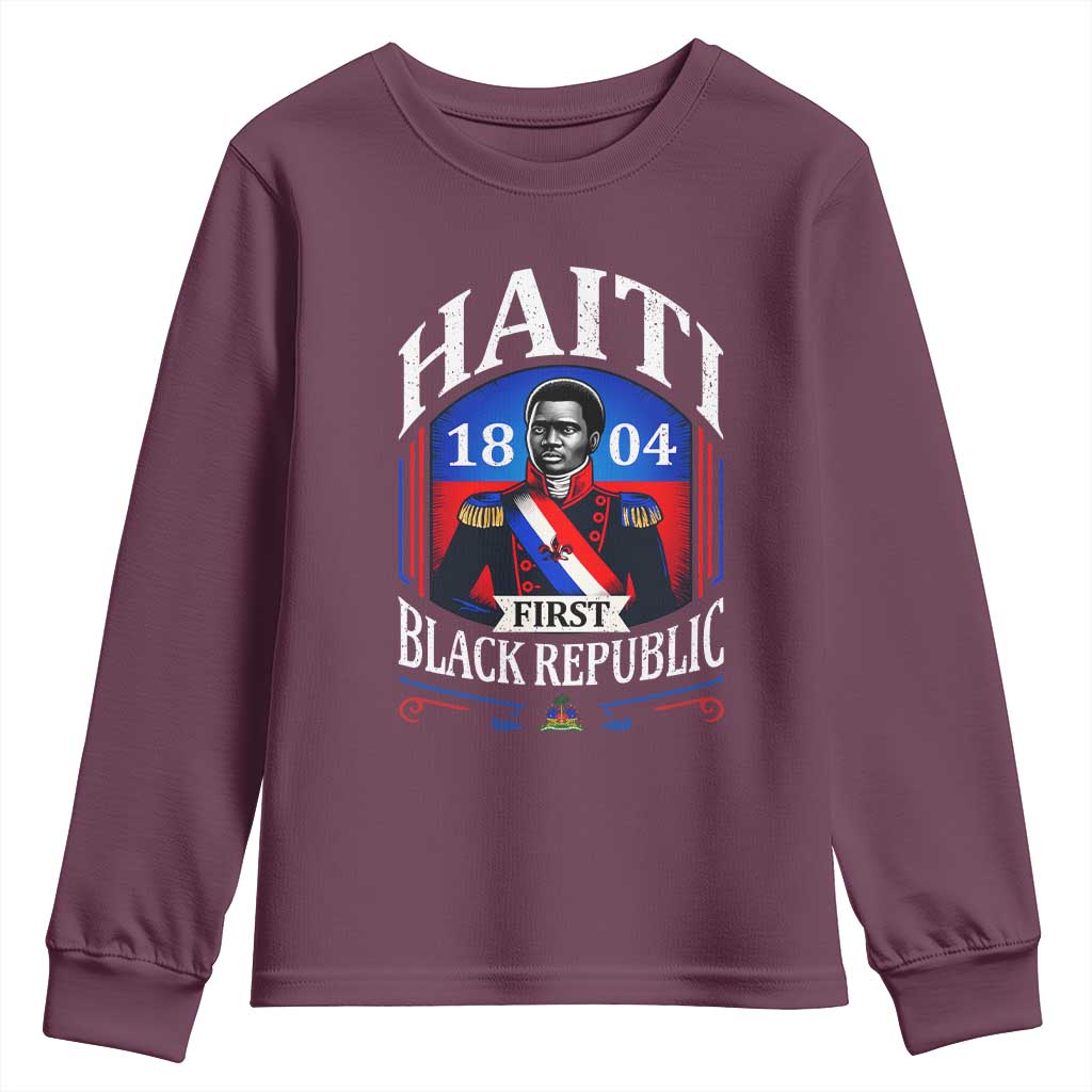 1804 First Black Republic Vintage Graphic Youth Sweatshirt Jean Jacques Dessalines Historic