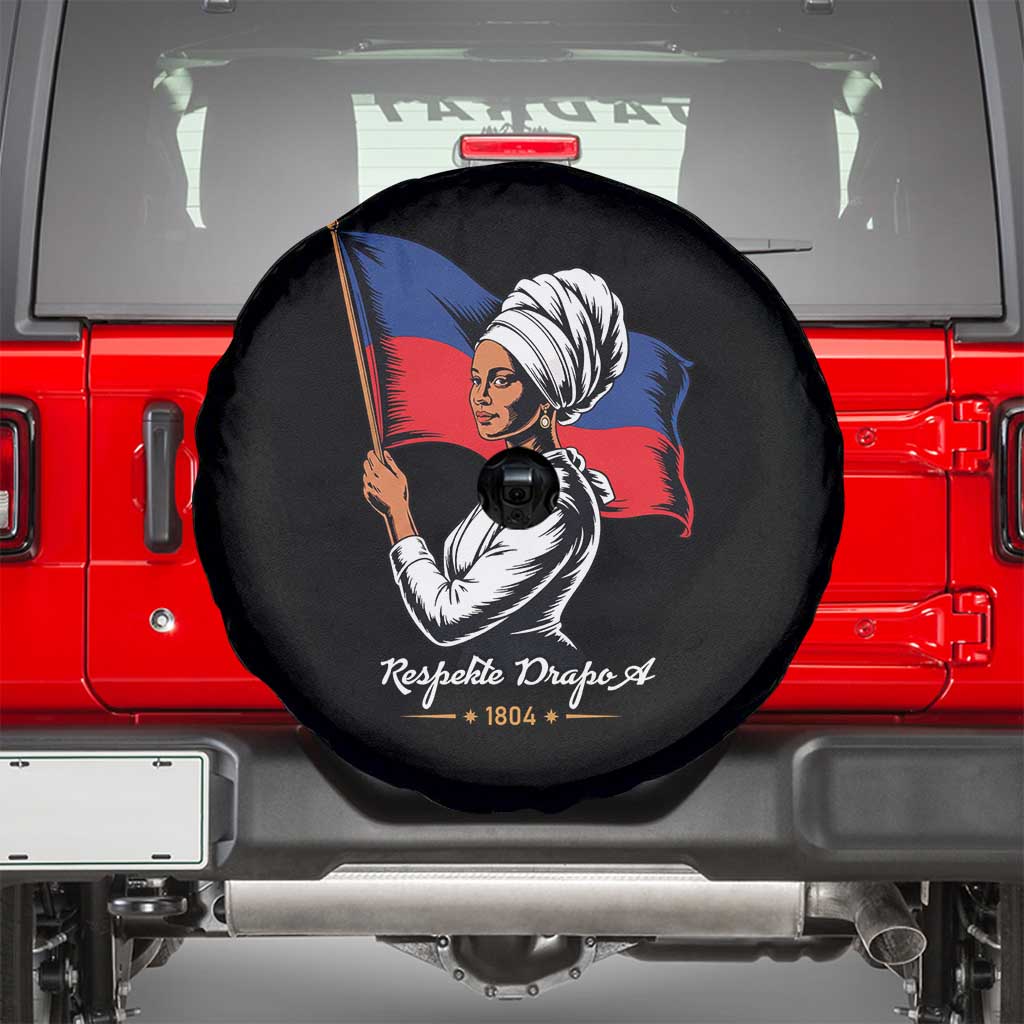 Respekte Drapo A 1804 Haitian Independence Day Spare Tire Cover Proud Haitian Woman Flag Heritage