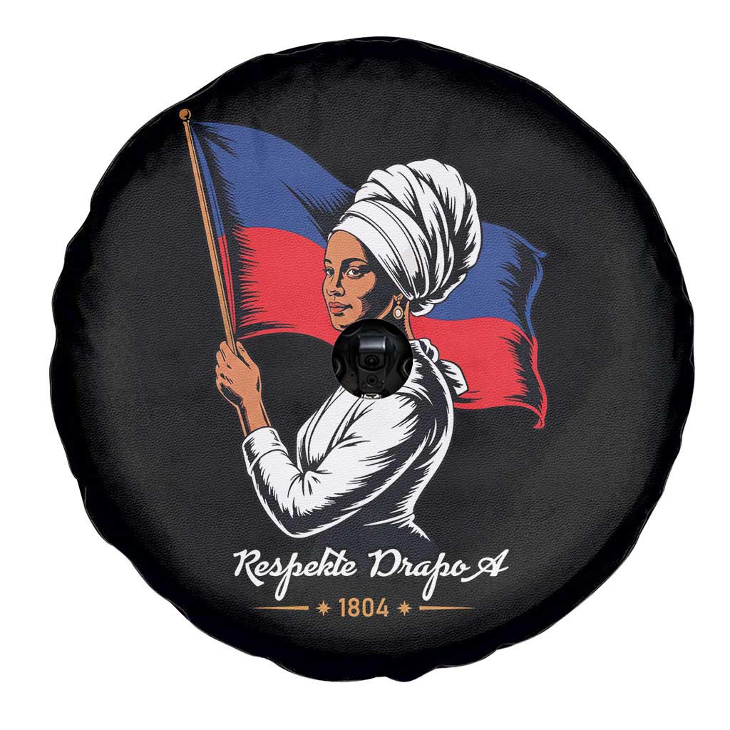 Respekte Drapo A 1804 Haitian Independence Day Spare Tire Cover Proud Haitian Woman Flag Heritage