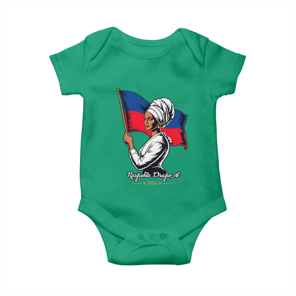 Respekte Drapo A 1804 Haitian Independence Day Baby Onesie Proud Haitian Woman Flag Heritage