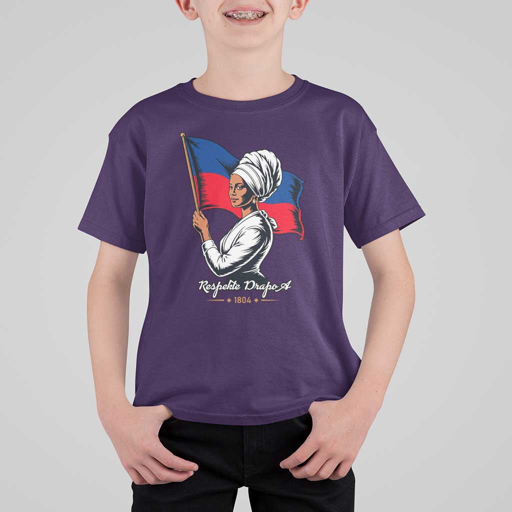 Respekte Drapo A 1804 Haitian Independence Day T Shirt For Kid Proud Haitian Woman Flag Heritage