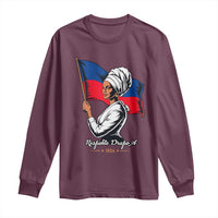 Respekte Drapo A 1804 Haitian Independence Day Long Sleeve Shirt Proud Haitian Woman Flag Heritage