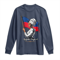 Respekte Drapo A 1804 Haitian Independence Day Long Sleeve Shirt Proud Haitian Woman Flag Heritage