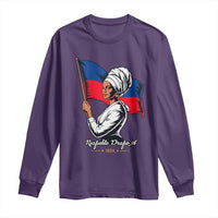 Respekte Drapo A 1804 Haitian Independence Day Long Sleeve Shirt Proud Haitian Woman Flag Heritage