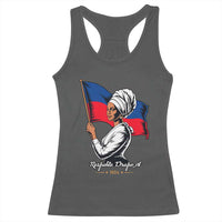 Respekte Drapo A 1804 Haitian Independence Day Racerback Tank Top Proud Haitian Woman Flag Heritage