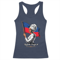 Respekte Drapo A 1804 Haitian Independence Day Racerback Tank Top Proud Haitian Woman Flag Heritage