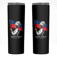 Respekte Drapo A 1804 Haitian Independence Day Skinny Tumbler Proud Haitian Woman Flag Heritage