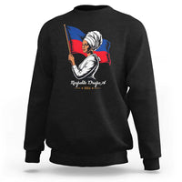 Respekte Drapo A 1804 Haitian Independence Day Sweatshirt Proud Haitian Woman Flag Heritage