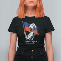 Respekte Drapo A 1804 Haitian Independence Day T Shirt For Women Proud Haitian Woman Flag Heritage