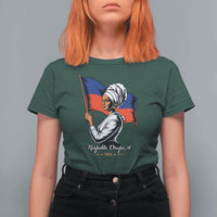 Respekte Drapo A 1804 Haitian Independence Day T Shirt For Women Proud Haitian Woman Flag Heritage