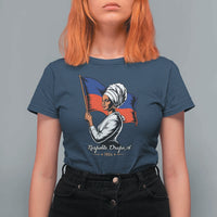 Respekte Drapo A 1804 Haitian Independence Day T Shirt For Women Proud Haitian Woman Flag Heritage