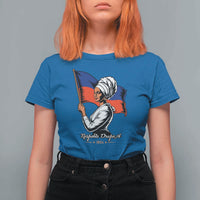 Respekte Drapo A 1804 Haitian Independence Day T Shirt For Women Proud Haitian Woman Flag Heritage