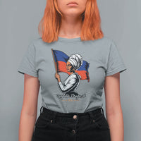Respekte Drapo A 1804 Haitian Independence Day T Shirt For Women Proud Haitian Woman Flag Heritage
