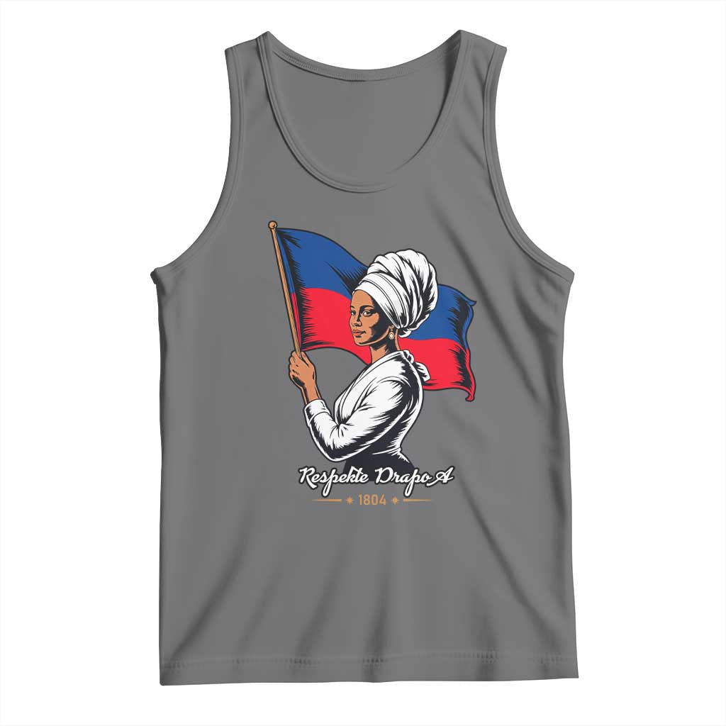 Respekte Drapo A 1804 Haitian Independence Day Tank Top Proud Haitian Woman Flag Heritage