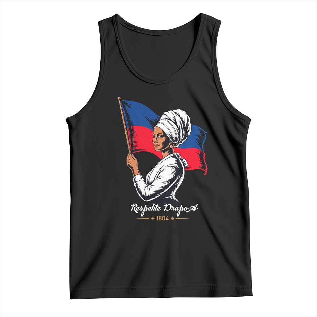 Respekte Drapo A 1804 Haitian Independence Day Tank Top Proud Haitian Woman Flag Heritage