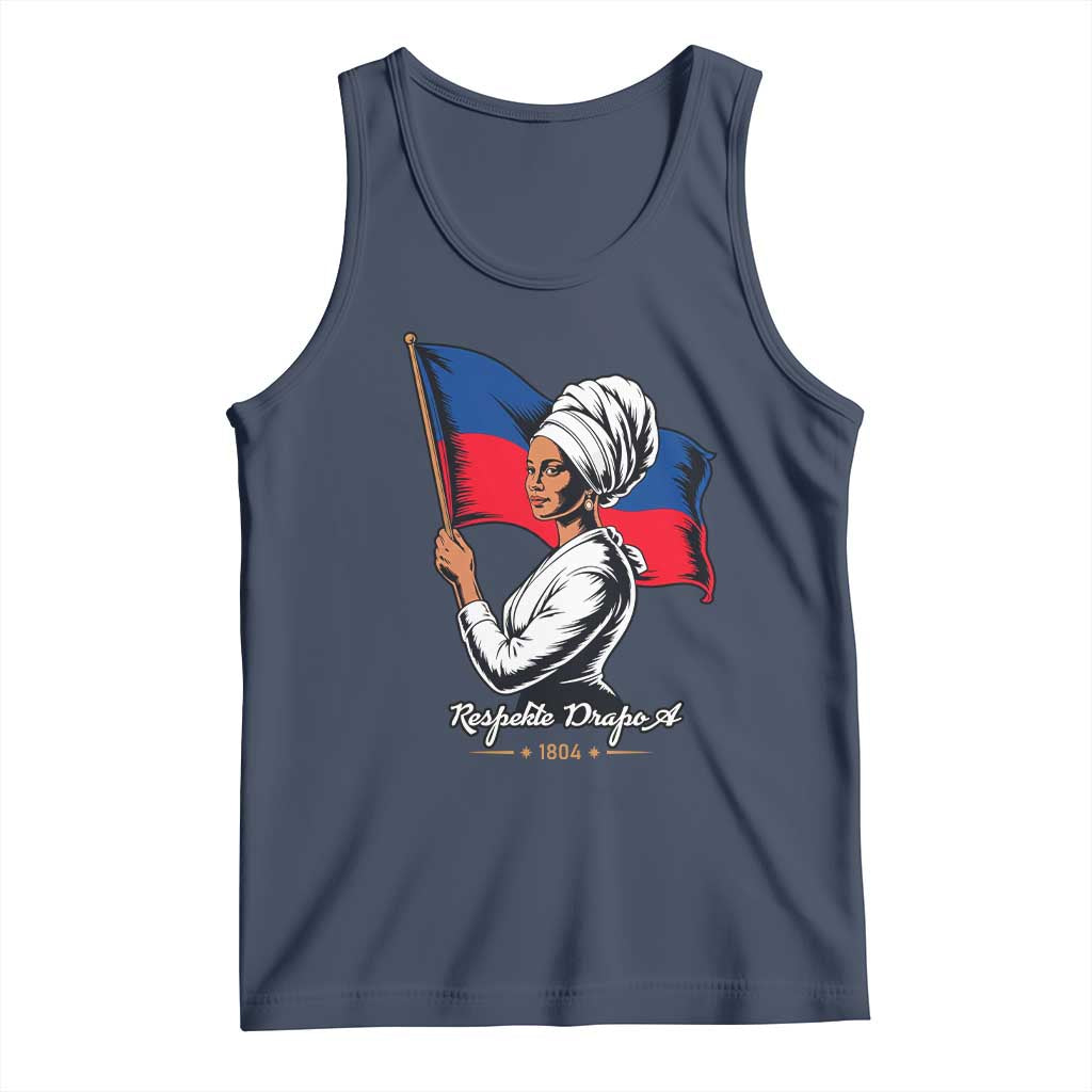 Respekte Drapo A 1804 Haitian Independence Day Tank Top Proud Haitian Woman Flag Heritage