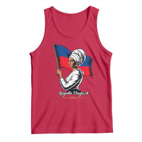 Respekte Drapo A 1804 Haitian Independence Day Tank Top Proud Haitian Woman Flag Heritage