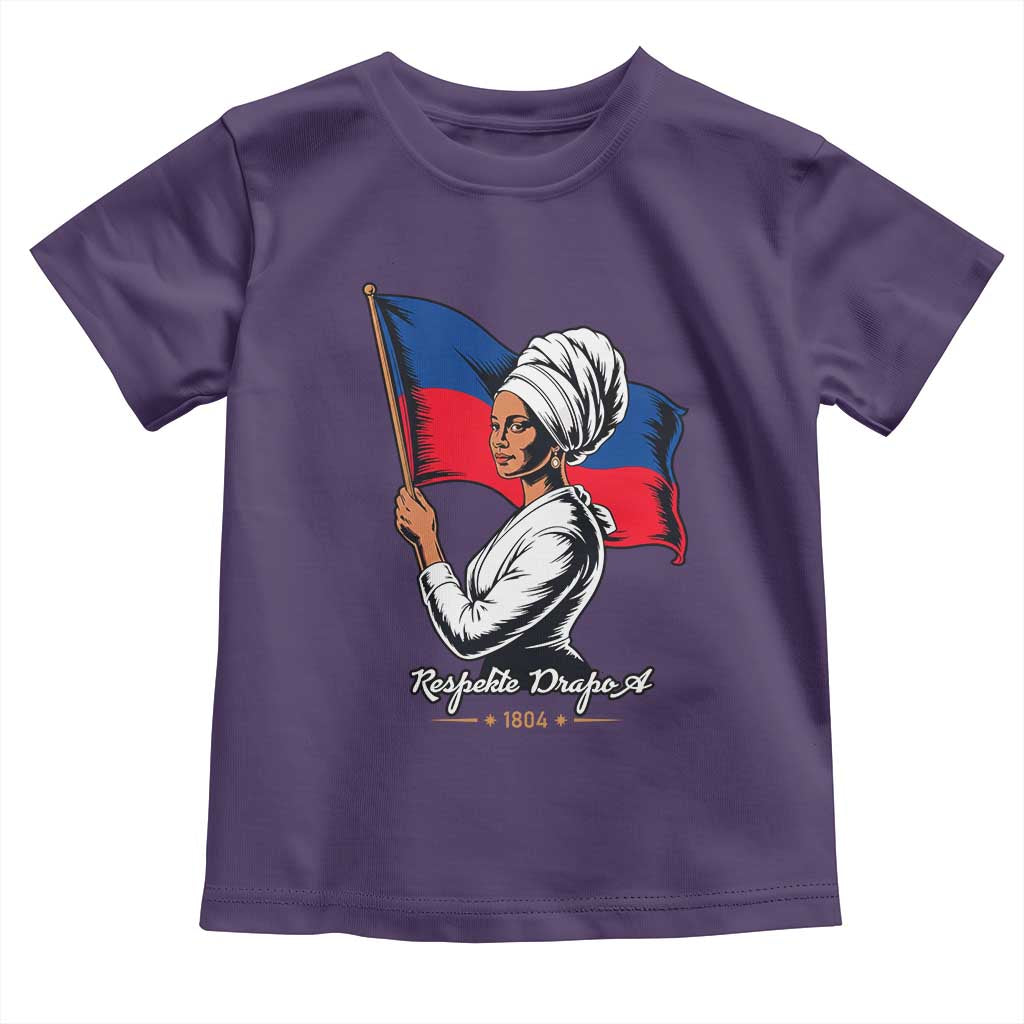 Respekte Drapo A 1804 Haitian Independence Day Toddler T Shirt Proud Haitian Woman Flag Heritage