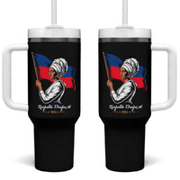 Respekte Drapo A 1804 Haitian Independence Day Tumbler With Handle Proud Haitian Woman Flag Heritage