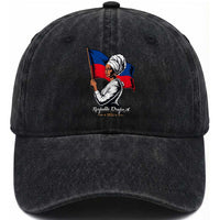 Respekte Drapo A 1804 Haitian Independence Day Washed Cotton Baseball Cap Proud Haitian Woman Flag Heritage