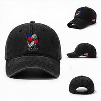 Respekte Drapo A 1804 Haitian Independence Day Washed Cotton Baseball Cap Proud Haitian Woman Flag Heritage