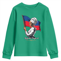 Respekte Drapo A 1804 Haitian Independence Day Youth Sweatshirt Proud Haitian Woman Flag Heritage