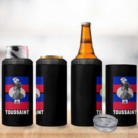 Toussaint Louverture Haitian Revolution Leader 4 in 1 Can Cooler Tumbler Vintage General Portrait Haiti Freedom History