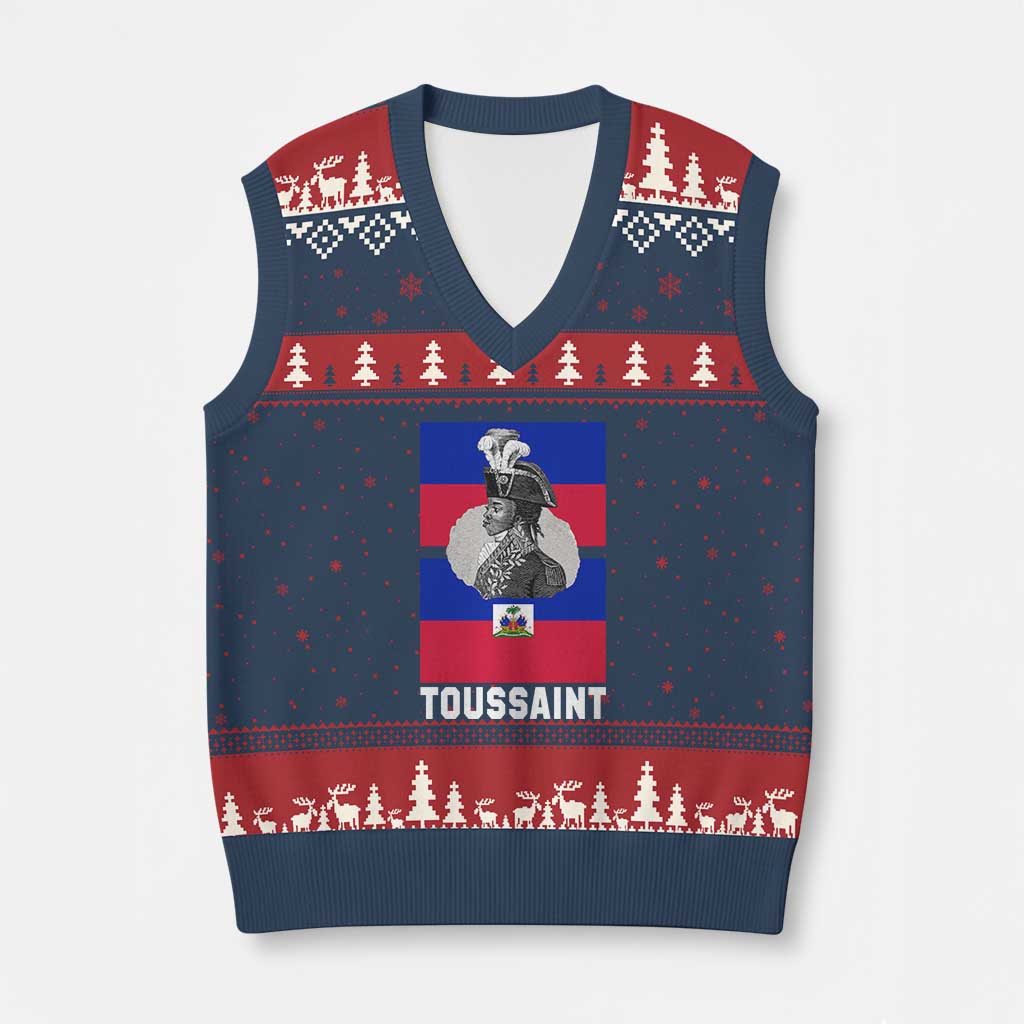 Toussaint Louverture Haitian Revolution Leader V-Neck Knit Sweater Vest Vintage General Portrait Haiti Freedom History