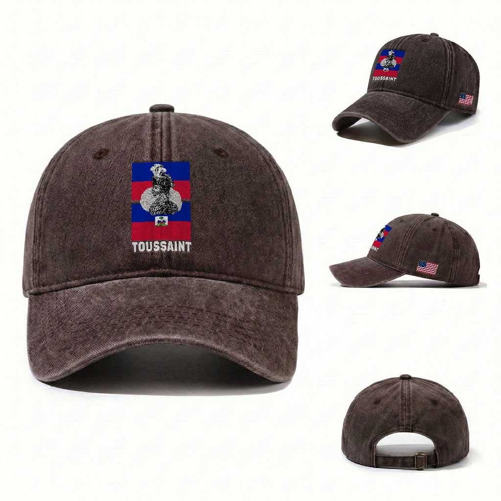 Toussaint Louverture Haitian Revolution Leader Washed Cotton Baseball Cap Vintage General Portrait Haiti Freedom History
