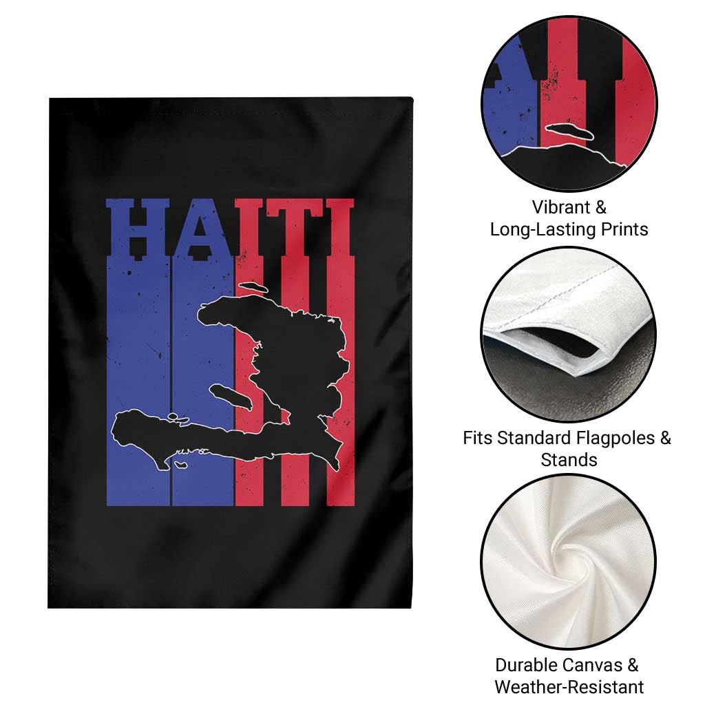 Vintage Retro Map of Haiti Garden Flag Haitian Heritage Pride Travel Souvenir