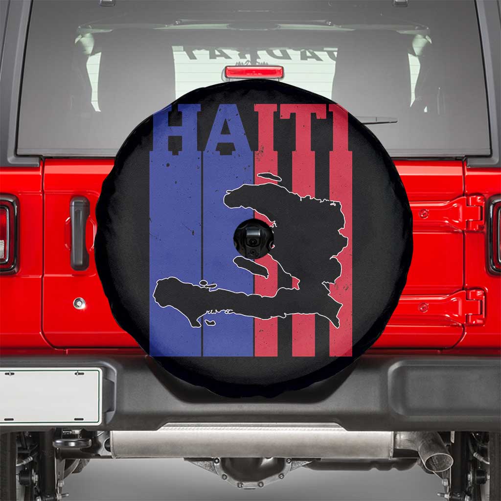Vintage Retro Map of Haiti Spare Tire Cover Haitian Heritage Pride Travel Souvenir