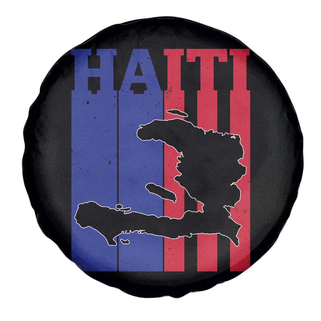 Vintage Retro Map of Haiti Spare Tire Cover Haitian Heritage Pride Travel Souvenir