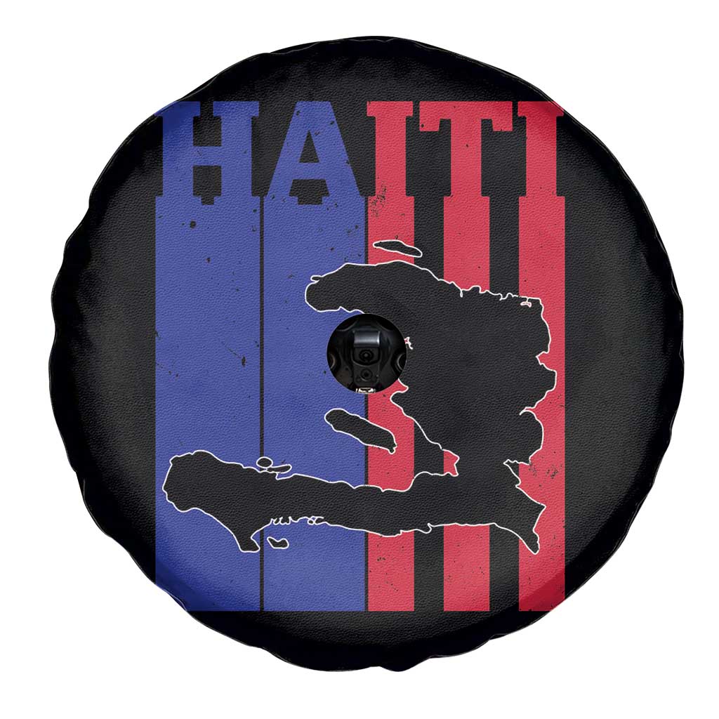Vintage Retro Map of Haiti Spare Tire Cover Haitian Heritage Pride Travel Souvenir